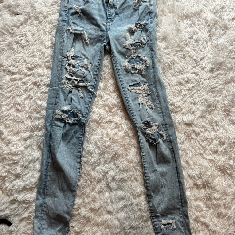 American Eagle Next Level Stretch Distressed Jeans-XLong!